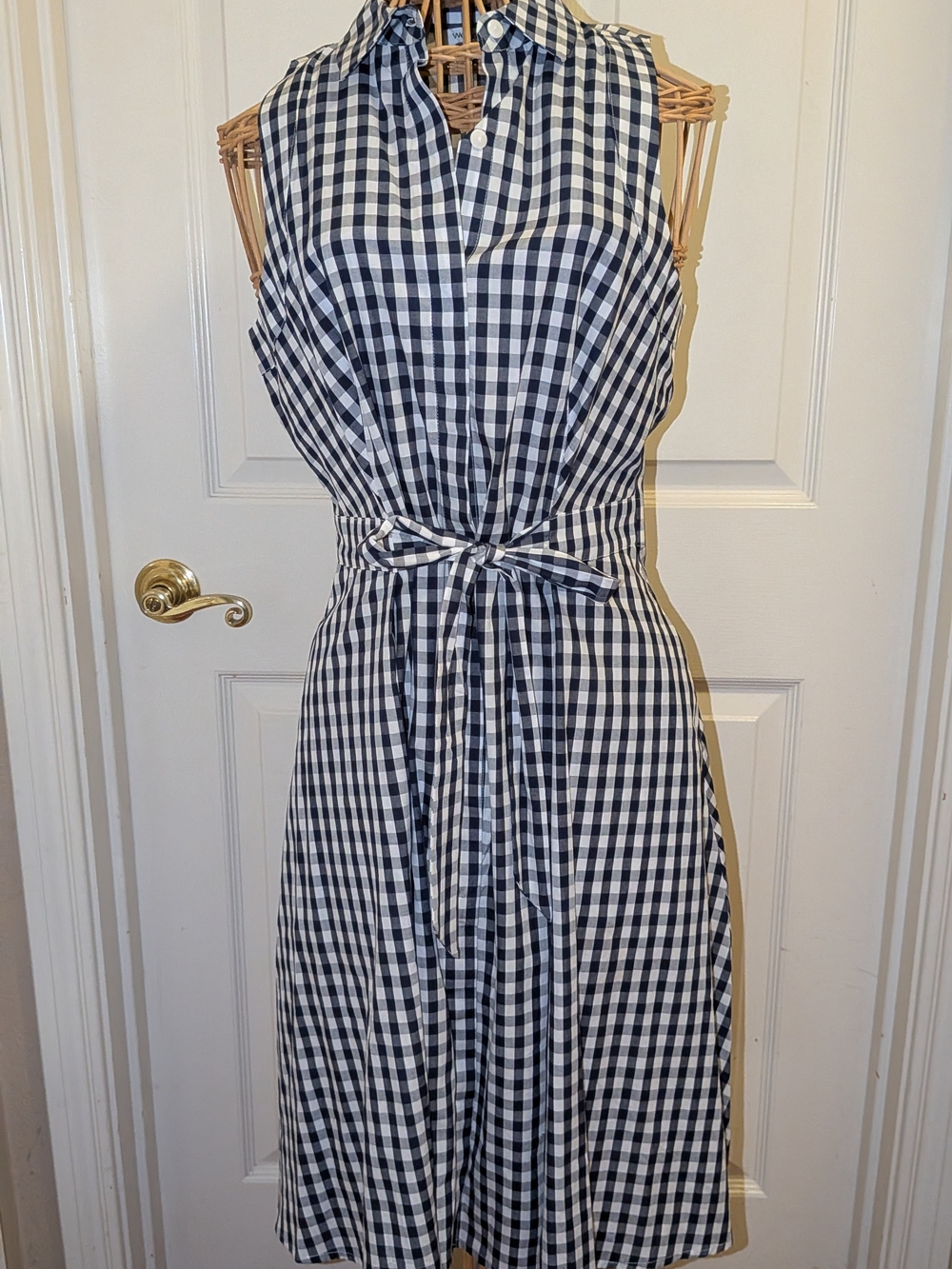 Navy and White Gingham Dress